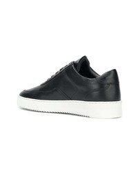 schwarze Leder niedrige Sneakers von Filling Pieces