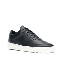 schwarze Leder niedrige Sneakers von Filling Pieces