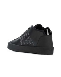 schwarze Leder niedrige Sneakers von Giuseppe Zanotti Design