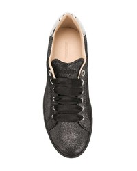 schwarze Leder niedrige Sneakers von Diesel