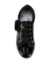 schwarze Leder niedrige Sneakers von Love Moschino
