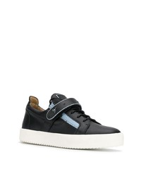 schwarze Leder niedrige Sneakers von Giuseppe Zanotti