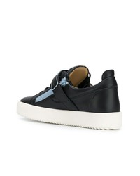 schwarze Leder niedrige Sneakers von Giuseppe Zanotti