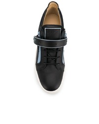 schwarze Leder niedrige Sneakers von Giuseppe Zanotti