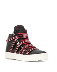 schwarze Leder niedrige Sneakers von Giuseppe Zanotti