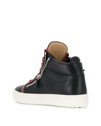 schwarze Leder niedrige Sneakers von Giuseppe Zanotti