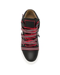 schwarze Leder niedrige Sneakers von Giuseppe Zanotti