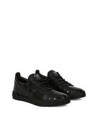 schwarze Leder niedrige Sneakers von Giuseppe Zanotti