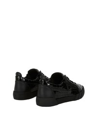 schwarze Leder niedrige Sneakers von Giuseppe Zanotti