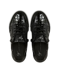 schwarze Leder niedrige Sneakers von Giuseppe Zanotti