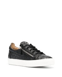 schwarze Leder niedrige Sneakers von Giuseppe Zanotti