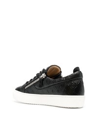 schwarze Leder niedrige Sneakers von Giuseppe Zanotti