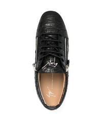 schwarze Leder niedrige Sneakers von Giuseppe Zanotti