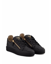 schwarze Leder niedrige Sneakers von Giuseppe Zanotti