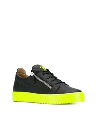 schwarze Leder niedrige Sneakers von Giuseppe Zanotti