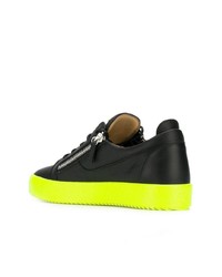 schwarze Leder niedrige Sneakers von Giuseppe Zanotti