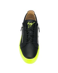 schwarze Leder niedrige Sneakers von Giuseppe Zanotti