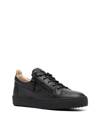 schwarze Leder niedrige Sneakers von Giuseppe Zanotti