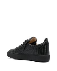 schwarze Leder niedrige Sneakers von Giuseppe Zanotti