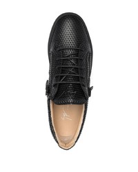 schwarze Leder niedrige Sneakers von Giuseppe Zanotti