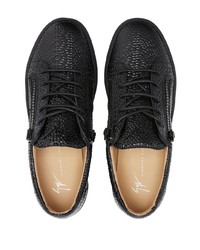 schwarze Leder niedrige Sneakers von Giuseppe Zanotti