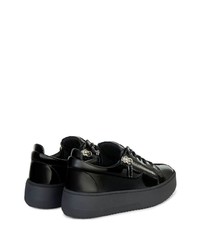 schwarze Leder niedrige Sneakers von Giuseppe Zanotti