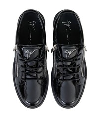 schwarze Leder niedrige Sneakers von Giuseppe Zanotti