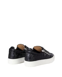 schwarze Leder niedrige Sneakers von Giuseppe Zanotti