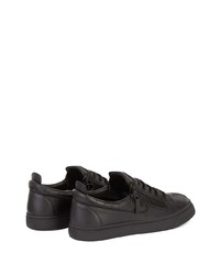 schwarze Leder niedrige Sneakers von Giuseppe Zanotti