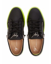 schwarze Leder niedrige Sneakers von Giuseppe Zanotti