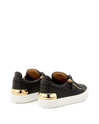 schwarze Leder niedrige Sneakers von Giuseppe Zanotti