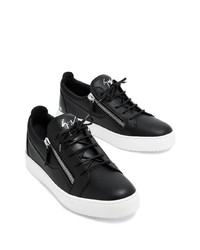 schwarze Leder niedrige Sneakers von Giuseppe Zanotti