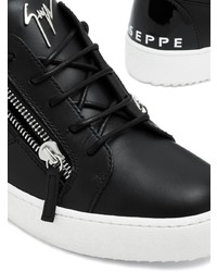 schwarze Leder niedrige Sneakers von Giuseppe Zanotti