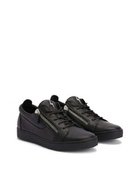 schwarze Leder niedrige Sneakers von Giuseppe Zanotti