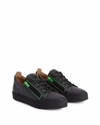 schwarze Leder niedrige Sneakers von Giuseppe Zanotti