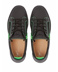 schwarze Leder niedrige Sneakers von Giuseppe Zanotti