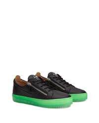 schwarze Leder niedrige Sneakers von Giuseppe Zanotti