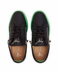 schwarze Leder niedrige Sneakers von Giuseppe Zanotti