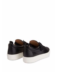 schwarze Leder niedrige Sneakers von Giuseppe Zanotti