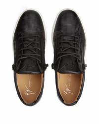 schwarze Leder niedrige Sneakers von Giuseppe Zanotti