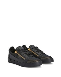 schwarze Leder niedrige Sneakers von Giuseppe Zanotti