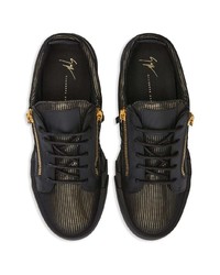 schwarze Leder niedrige Sneakers von Giuseppe Zanotti