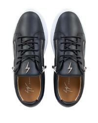 schwarze Leder niedrige Sneakers von Giuseppe Zanotti