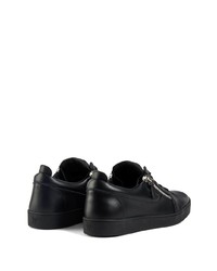 schwarze Leder niedrige Sneakers von Giuseppe Zanotti