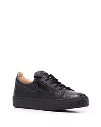 schwarze Leder niedrige Sneakers von Giuseppe Zanotti