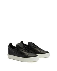 schwarze Leder niedrige Sneakers von Giuseppe Zanotti