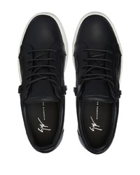 schwarze Leder niedrige Sneakers von Giuseppe Zanotti