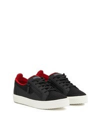 schwarze Leder niedrige Sneakers von Giuseppe Zanotti