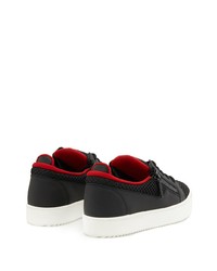 schwarze Leder niedrige Sneakers von Giuseppe Zanotti