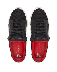 schwarze Leder niedrige Sneakers von Giuseppe Zanotti